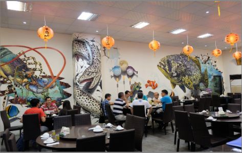 株洲海鲜餐厅墙体彩绘